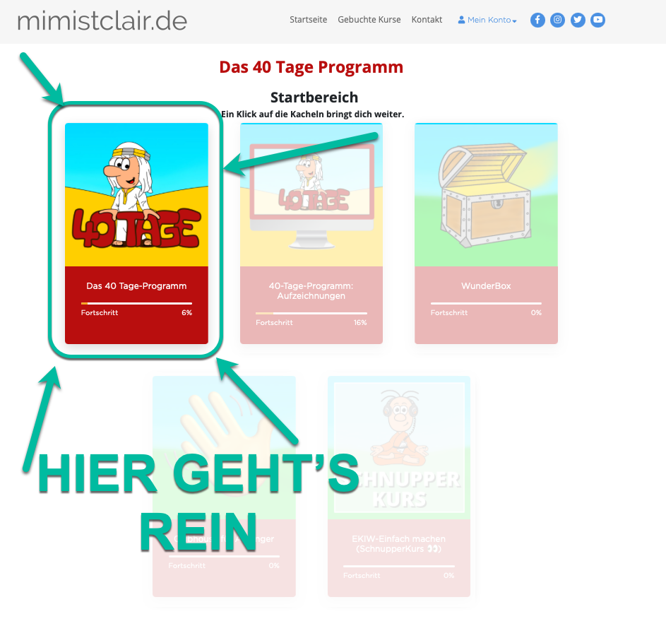 Startbereich - 40 Tage Startbereich - 40 Tage